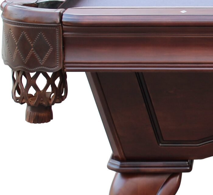 Playcraft Charles River 8' Slate Pool Table in Espresso w/ Leather Drop Pockets - Image 6