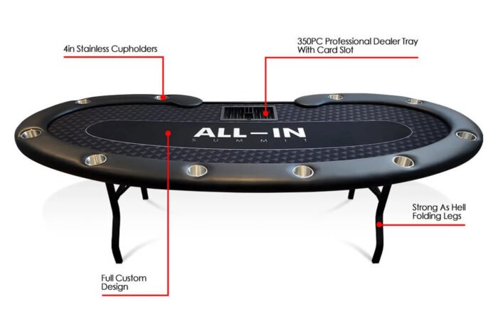 BBO Prestige Poker Table – Foldable 10 Player w/ Dealer Spot - Image 5