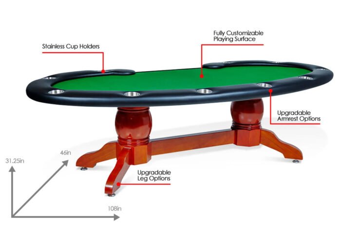 BBO Prestige X – 10 Player Kidney Bean Dealer Poker Table - Image 5