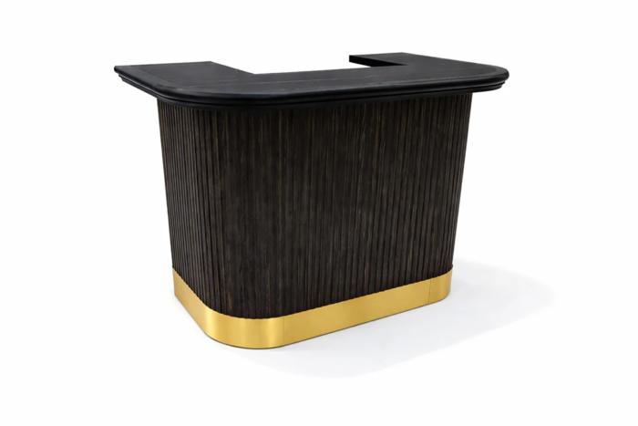 RAM Game Room Prohibition 60" Cocktail Bar in Matte Black/Brass - Image 3