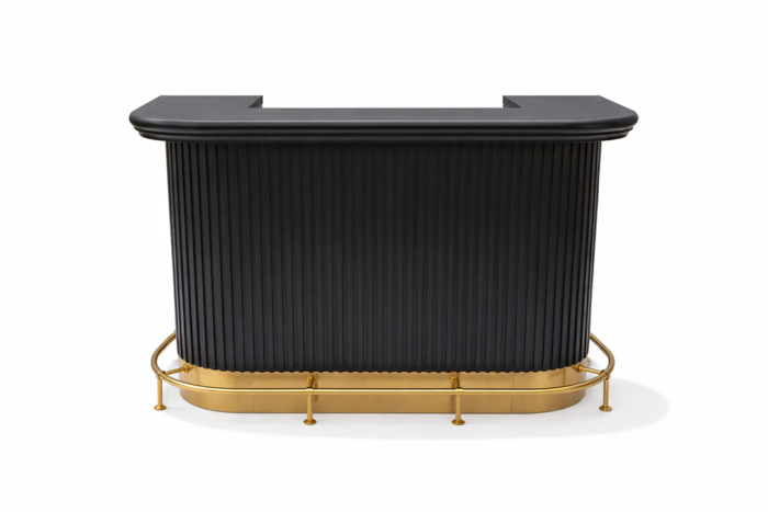 RAM Game Room Prohibition 60" Cocktail Bar in Matte Black/Brass - Image 2