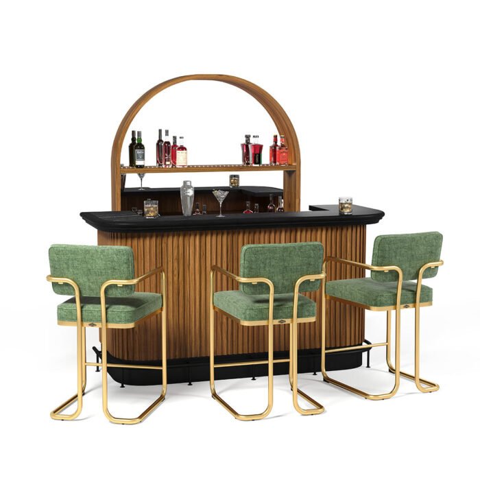 RAM Game Room Prohibition 84" Cocktail Bar - Walnut - Image 5