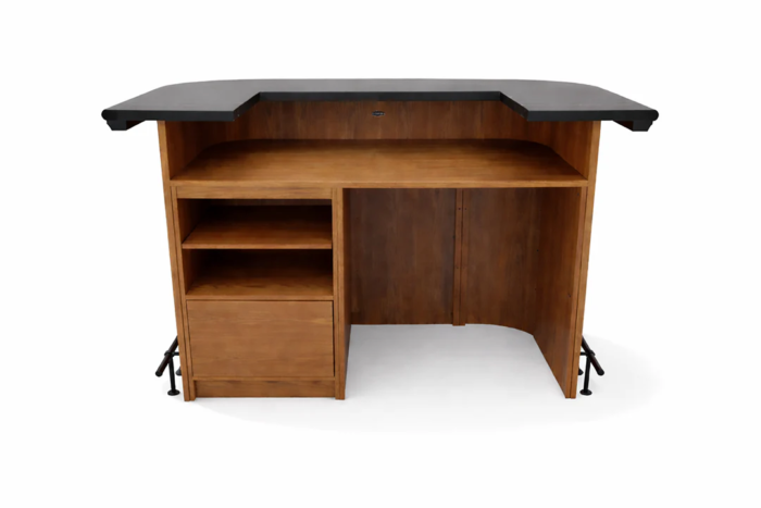 RAM Game Room Prohibition 60" Cocktail Bar in Matte Walnut/Black - Image 4