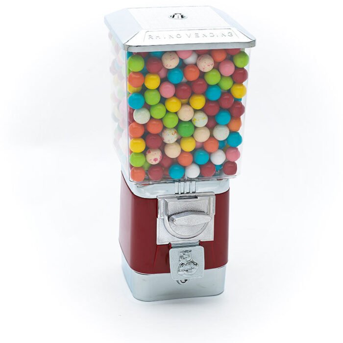 Rhino Pro Metal Red Vending Machine with Gumball Wheel & Cash Box - 25 Cent - Image 3