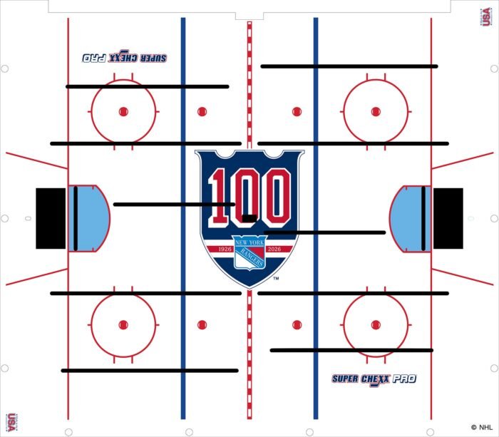 100 Year Anniversary New York Rangers NHL Super Chexx Pro Bubble Hockey - Image 2
