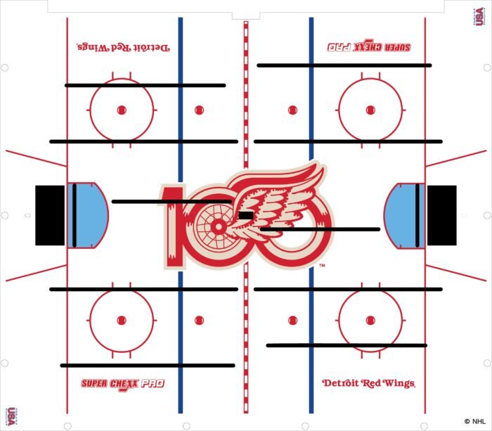 100-year anniversary NHL Detroit Red Wings Super Chexx Pro Bubble Hockey - Image 2
