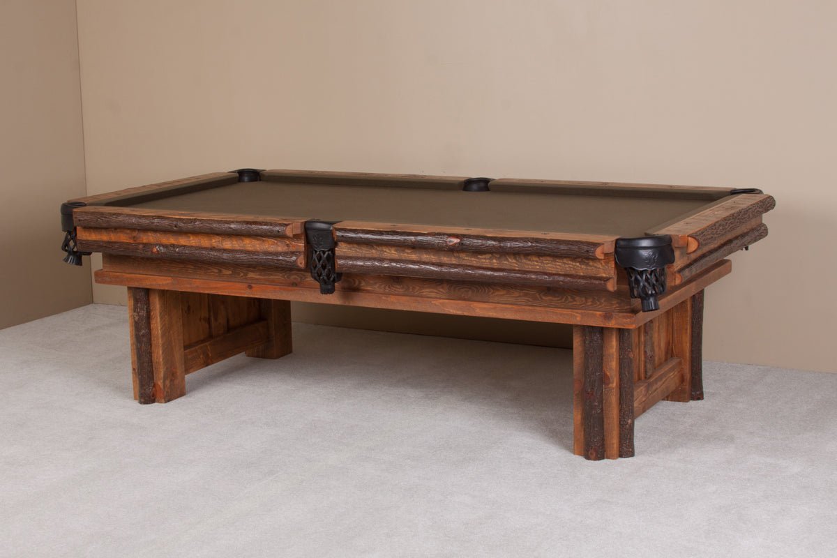 STH-Pool-Table-New-Pockets Viking Log Furniture Sawtooth Hickory Pool Table - Image 1