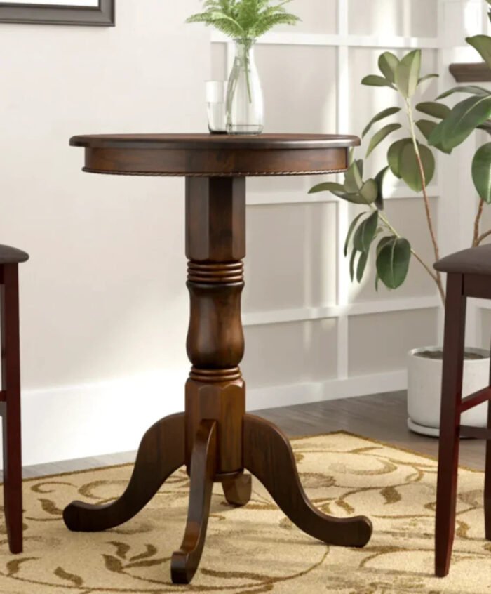 Ram Game Room English Style Round Pub Table - Cappuccino - Image 4