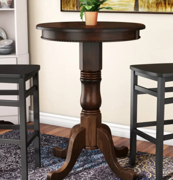 Ram Game Room English Style Round Pub Table - Cappuccino - Image 2