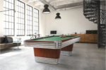 Brunswick Billiards Centennial 9' Slate Pool Table in Rosewood Chrome w/ Gully Return - Image 5