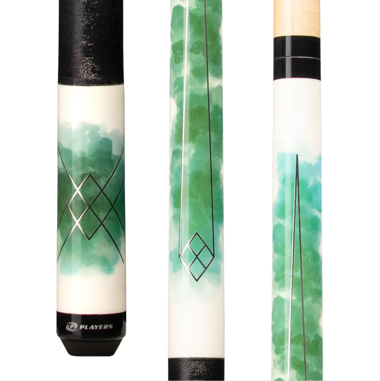 Screenshot2025-08-21at1.35.53PM Players Green Watercolor Cue with Black Linen Wrap - Image 1