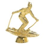 Snow Skier Figure, Male, Gold - 4 1/2"