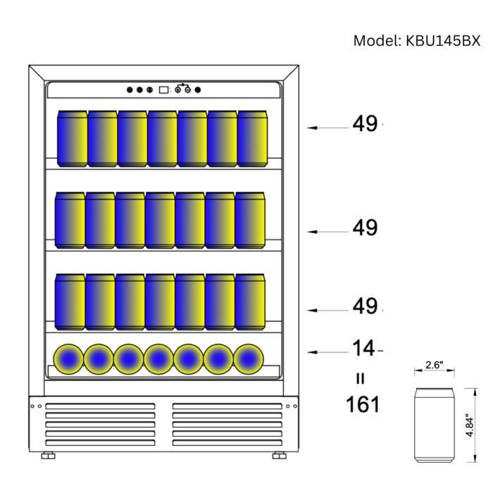 48" Ultimate Under Bench Wine Fridge and Bar Refrigerator Combo with 3 Temp. Zones - Image 6