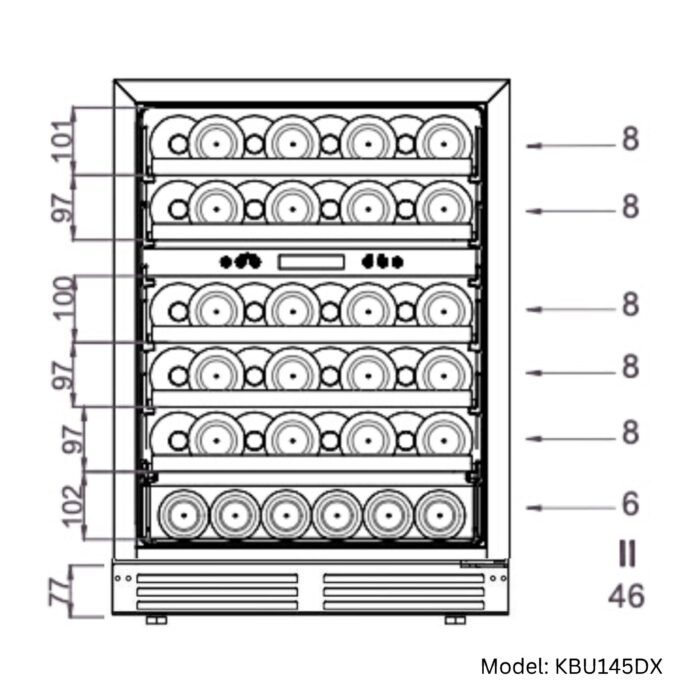 48" Ultimate Under Bench Wine Fridge and Bar Refrigerator Combo with 3 Temp. Zones - Image 7