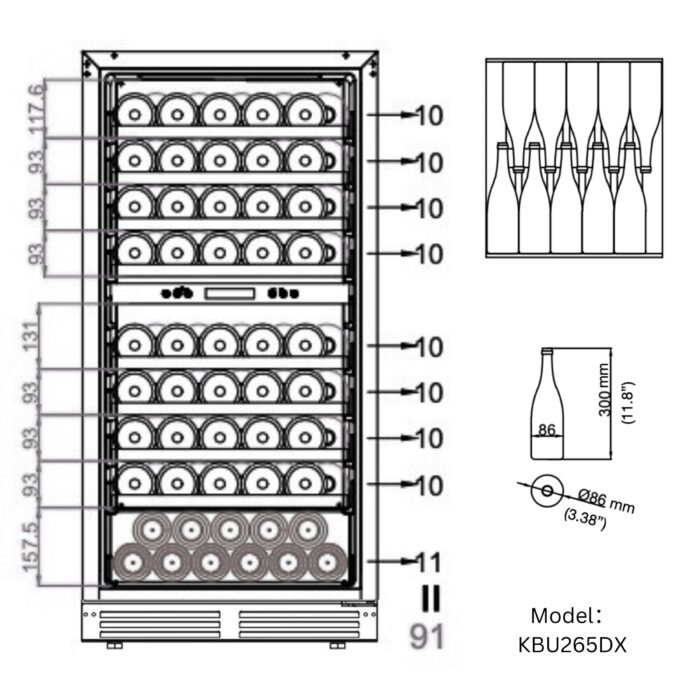 47" High Wine & Beverage Refrigerator Combo with Triple Temp. Zones - Image 9
