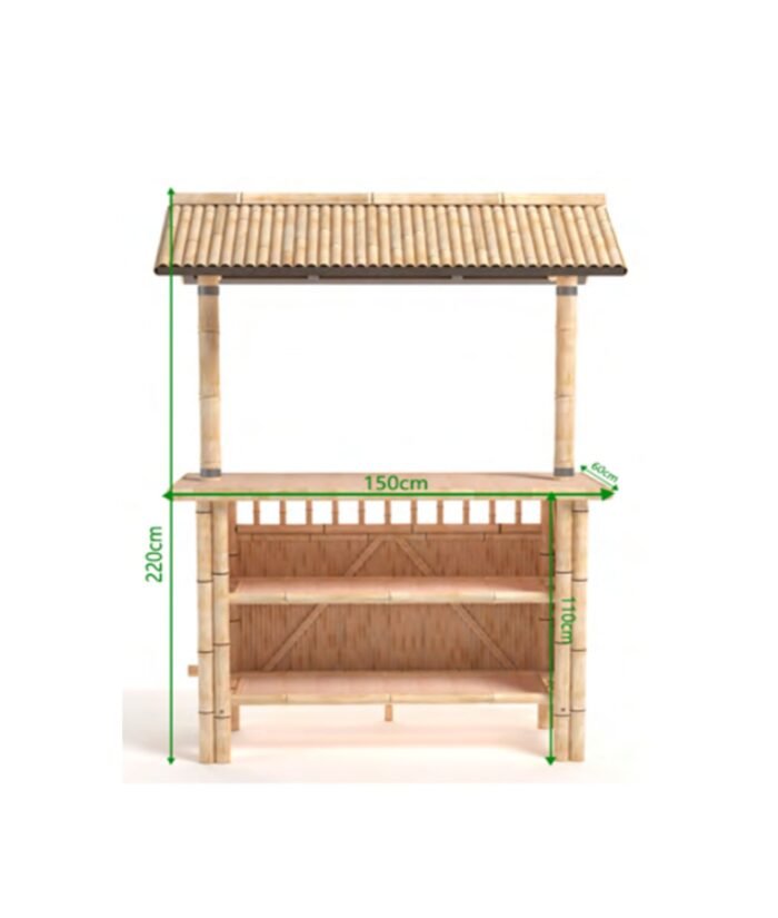 RAM Game Room 60" Bamboo Tiki Bar - Image 4