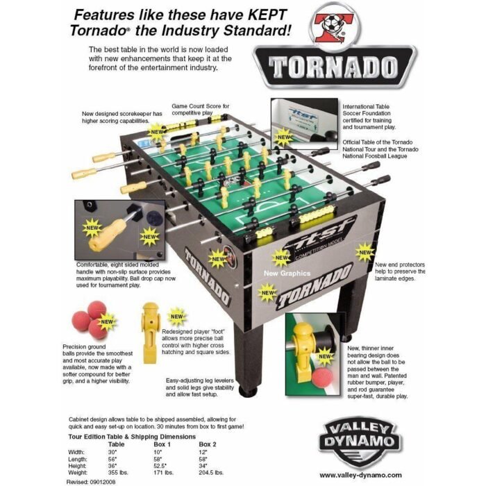 Tornado T-3000 Competition Foosball Table in Crimson Red - Image 14