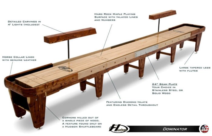 Hudson Dominator Shuffleboard 9'-22' Custom Wood and Stain Options - Image 2