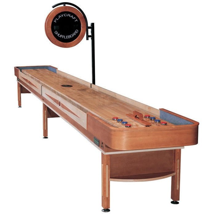 Untitled_89988174-a458-4c40-9bbd-f16d8bf9c08b Playcraft Telluride 16' Pro Style Shuffleboard Table in Honey with optional Overhead Electronic Scoring - Image 1