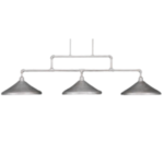 Vintage 3 Light Bar, Aged Silver Finish, 14″ Cone Metal Shades