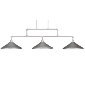 Untitleddesign-2025-10-21T160840.755 Vintage 3 Light Bar, Aged Silver Finish, 14″ Cone Metal Shades - Image 1