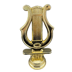 Untitleddesign_1_d3627542-7a3b-4b09-8a8a-b30755f2321c Vintage Gold Lyre Trophy Figure 4 ¼” - Image 1