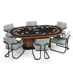 RAM Game Room PRO60TBL-W Poker Table - Walnut - Image 4
