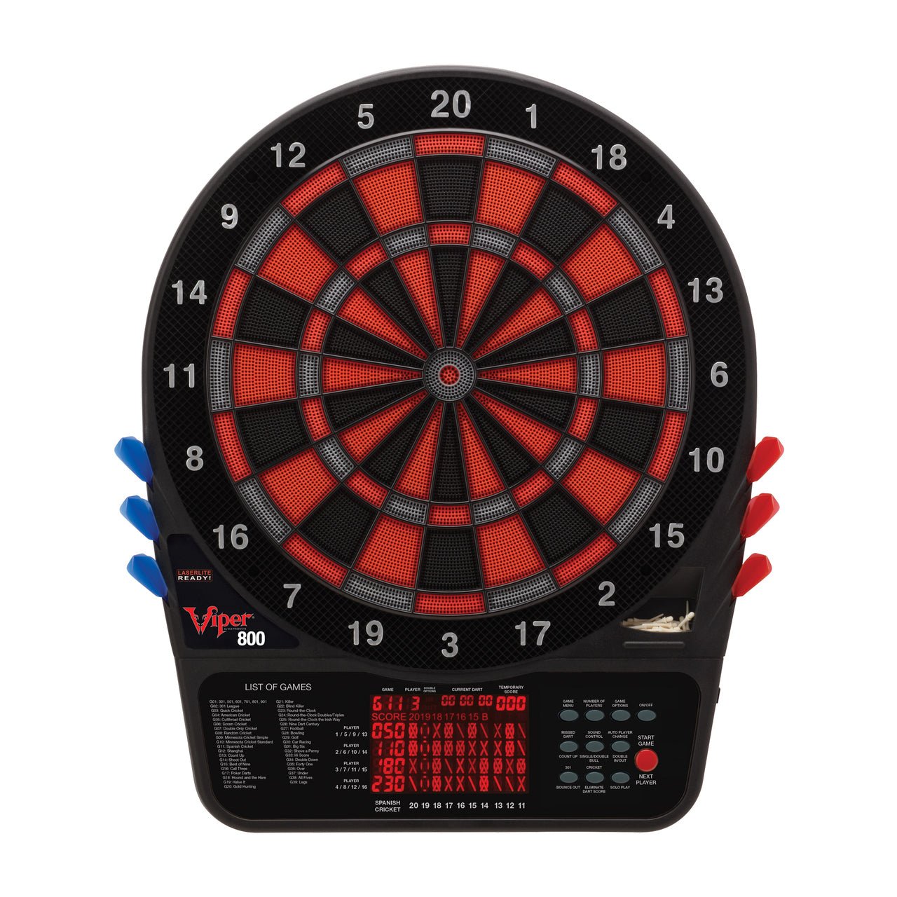 Viper_42_1034_800_Electronic_Dartboard_Straight_On_With_Accessories__91159.1490812195.1280.1280 Viper 800 Electronic Dartboard - Image 1