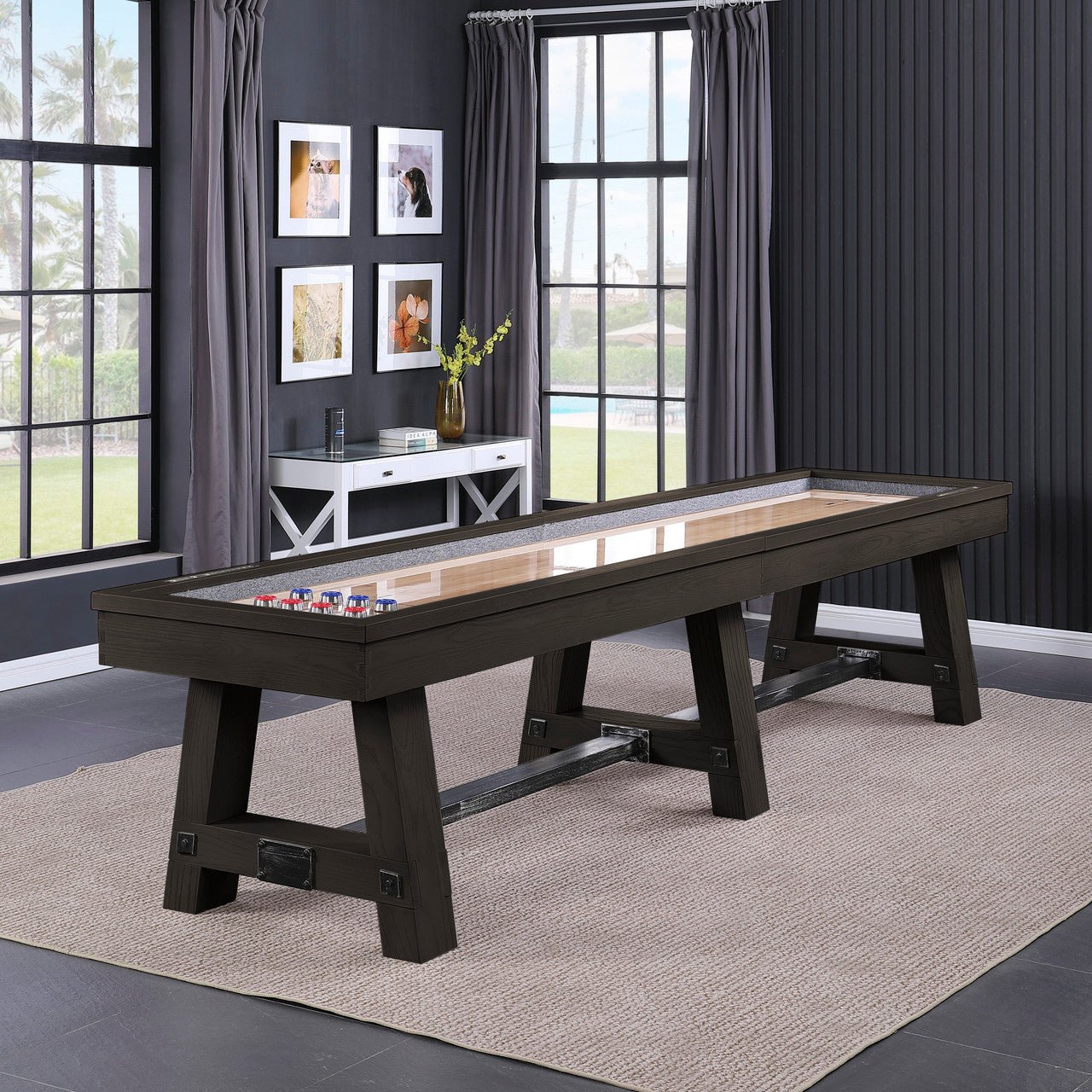 YukonWFShuffleboard__06884_2dce09d1-ed11-4fd5-bdbb-119d48b6f23a Playcraft 14' Yukon Pro-Style Shuffleboard Table in Weathered Fieldstone - Image 1