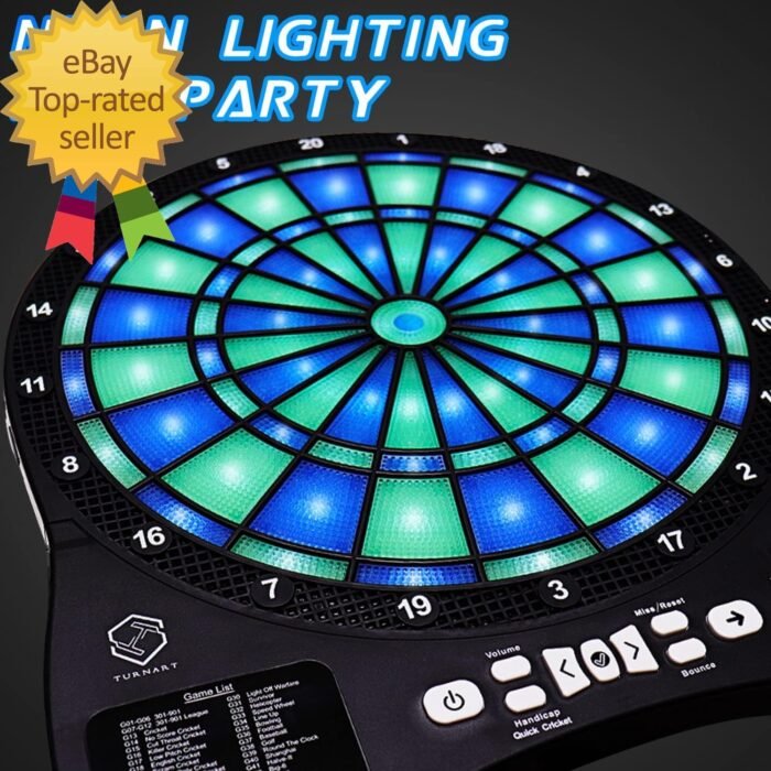 Electronic Dart Board,13 Inch Illuminated Segments Light Based Games Electric Da - Image 2