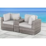 Handcrafted Outdoor Loveseat With Wicker Seating - Image 11