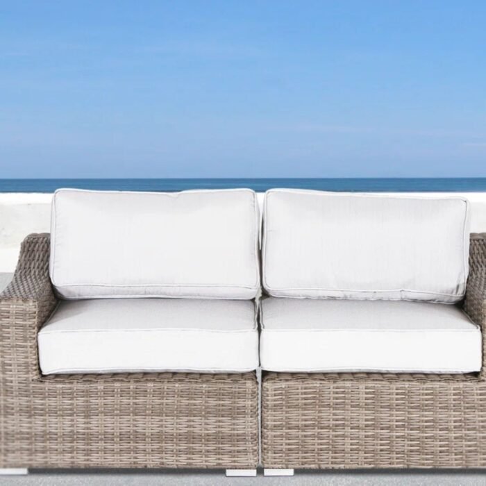 Chic Wide Outdoor Loveseat With Cushions - Image 7
