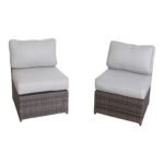 Outdoor Wicker Sectional With Weather Resistant Cushions And Table - Image 31