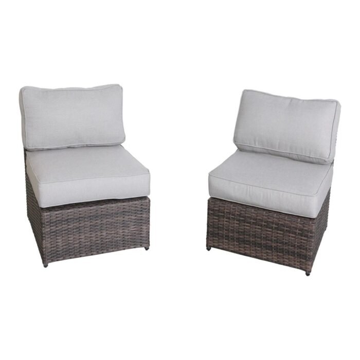 Outdoor Wicker Sectional With Weather Resistant Cushions And Table - Image 31