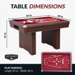 Carmelli Renegade II 54'' Bumper Pool Table - Walnut Finish with Red Felt - Image 3