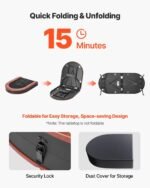 Foldable Poker Table, 8 Player 72 in Folding Casino Leisure Table with Padded Rails and Cup Holders, Oval Portable Game Tables with Felt & Metal Legs, for Texas Holdeem Game and Blackjack - Image 2
