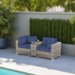 Handcrafted Outdoor Loveseat With Wicker Seating - Image 14