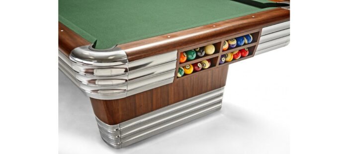 Brunswick Billiards Centennial 8' Slate Pool Table in Rosewood Chrome w/ Pockets - Image 6
