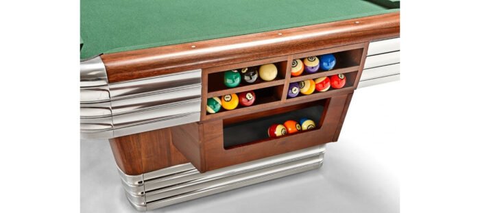 Brunswick Billiards Centennial 9' Slate Pool Table in Rosewood Chrome w/ Gully Return - Image 3