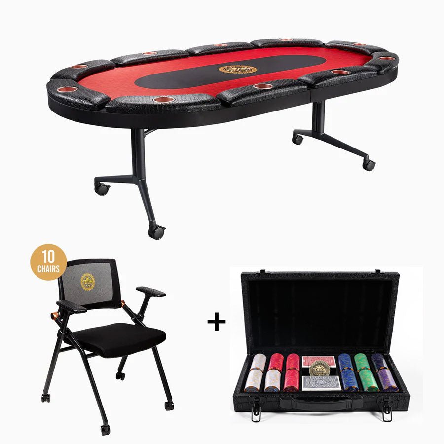 Triton poker table chairs and chip set bundle UK