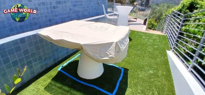 FAS Ciclope White Outdoor Foosball Table Free Entertainment Top - Cover & Balls - Image 3