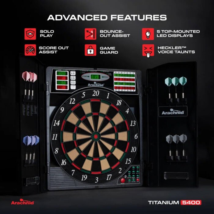 Titanium 5400 Electronic Dartboard and Cabinet - Image 6