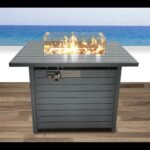 Propane Fire Pit Table With Lid - Gray - Image 5