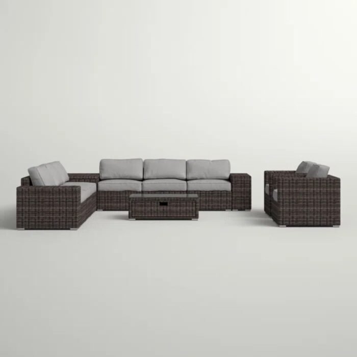 Stylish Rattan Wicker Person Seating Group With Premium Sunbrella Cushions Perfect For Outdoor Entertaining - Image 2