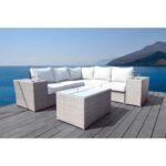 Outdoor Wicker Sectional With Weather Resistant Cushions And Table - Image 32