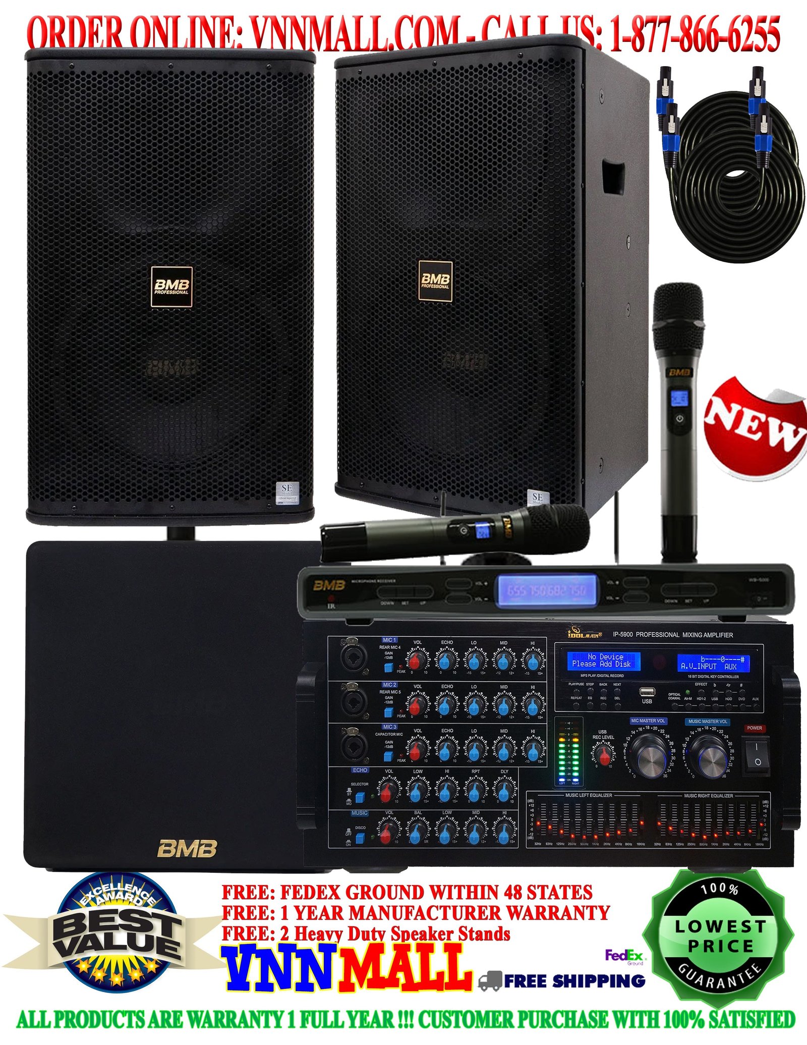 dan8-26 KARAOKE SYSTEM 8 - BMB JAPAN Professional Series - 6000W Amplifier - 3200W Speakers - MODEL 2026 - Image 1