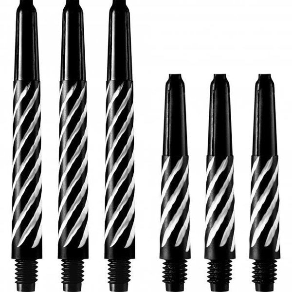 designa black and white spiral short nylon shafts