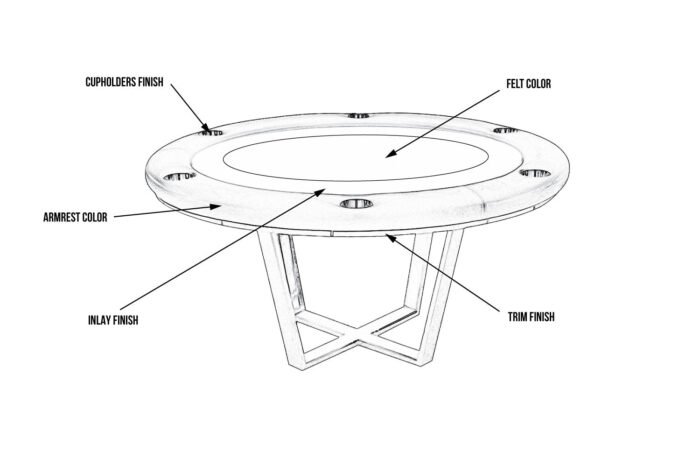 Pharaoh Manetho Round Poker Table - Image 5