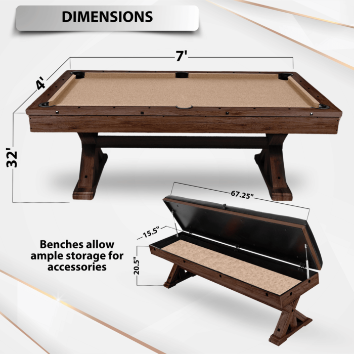 Freetime Fun The Rockford 7' Multi-Game Table in Espresso with Tan Felt - Image 9