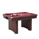 Carmelli Renegade II 54'' Bumper Pool Table - Walnut Finish with Red Felt - Image 2